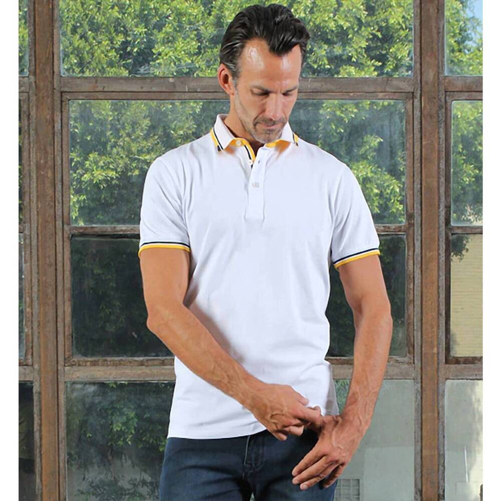 NEW EIGHT X trim polo in white